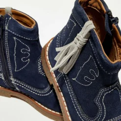 Enfant Apologie Fille^Boots en Velours de Cuir Anka marine