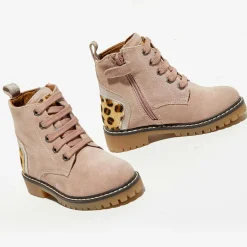 Boots en Velours de Cuir Nina beige rosé-Apologie Clearance