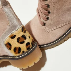 Boots en Velours de Cuir Nina beige rosé-Apologie Clearance