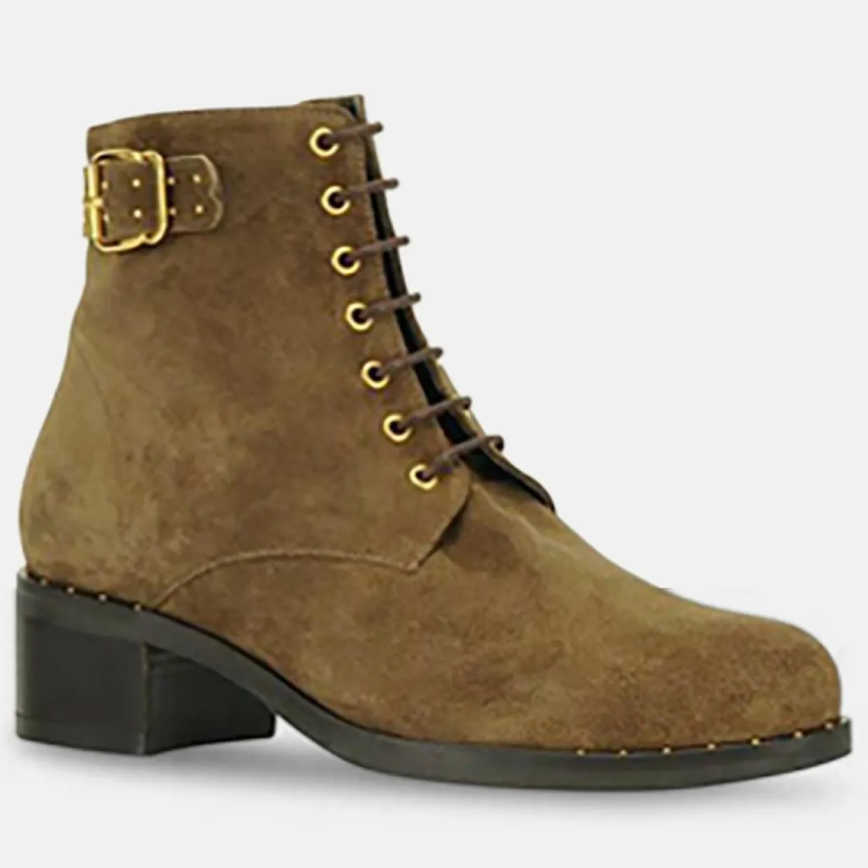 Femme Minelli Bottines^Boots en Velours de Cuir Julie marron