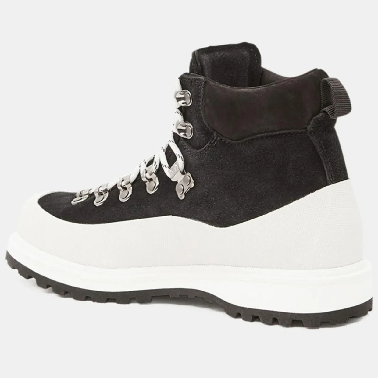 Boots en Velours de Cuir Roccia noir/blanc-Diemme Clearance