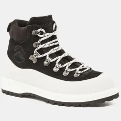 Boots en Velours de Cuir Roccia noir/blanc-Diemme Clearance