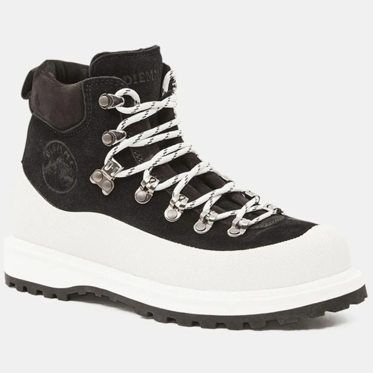 Boots en Velours de Cuir Roccia noir/blanc-Diemme Clearance
