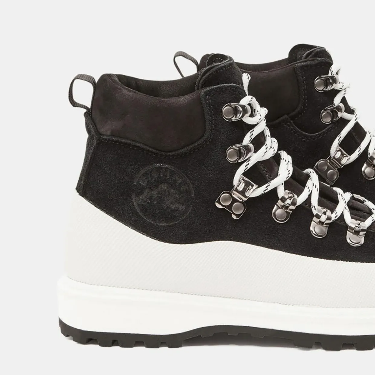 Boots en Velours de Cuir Roccia noir/blanc-Diemme Clearance