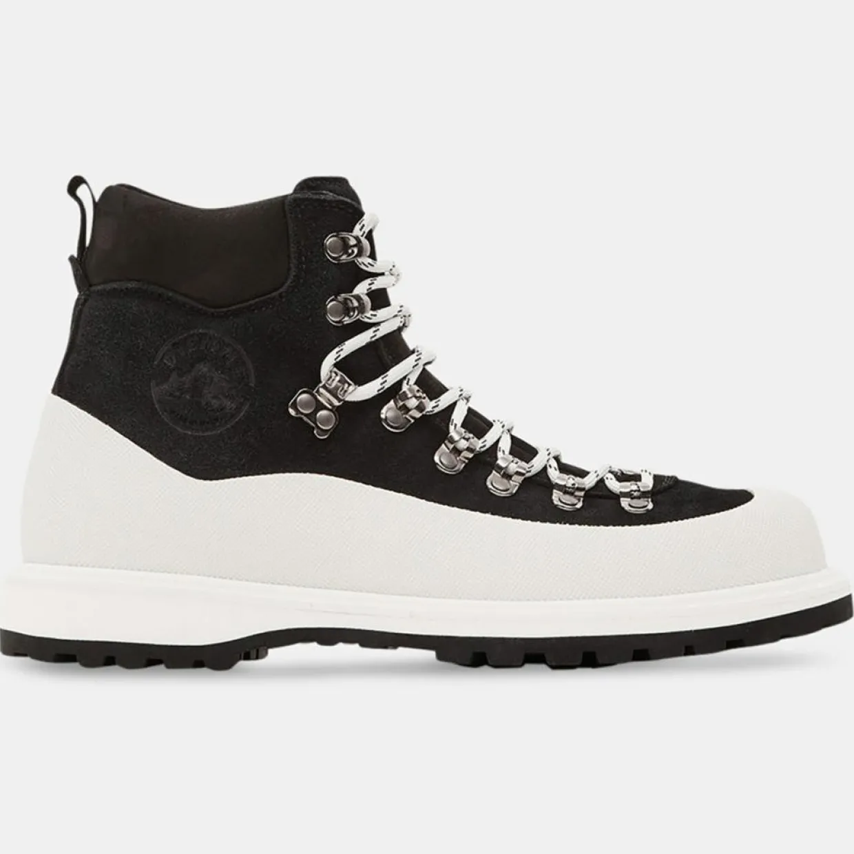Boots en Velours de Cuir Roccia noir/blanc-Diemme Clearance