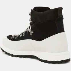 Boots en Velours de Cuir Roccia noir/blanc-Diemme Clearance