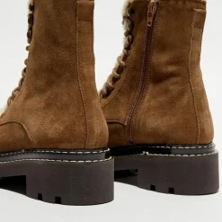Boots fourrée lacets camel - Talon 5 cm-Galeries Lafayette Sale