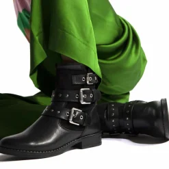 Femme Cosmoparis Bottines^Boots fourrées en Cuir et Velours de Cuir Fitelo noires