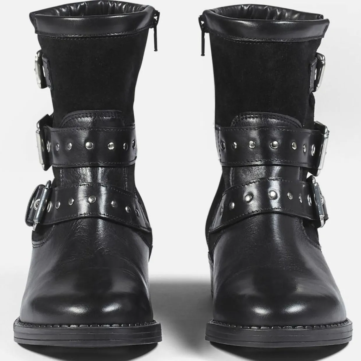 Femme Cosmoparis Bottines^Boots fourrées en Cuir et Velours de Cuir Fitelo noires
