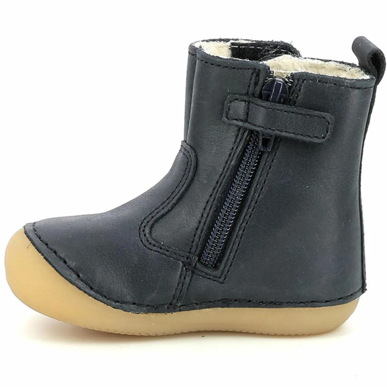 Enfant Kickers Bébé^Boots fourrées en Cuir Socool marine
