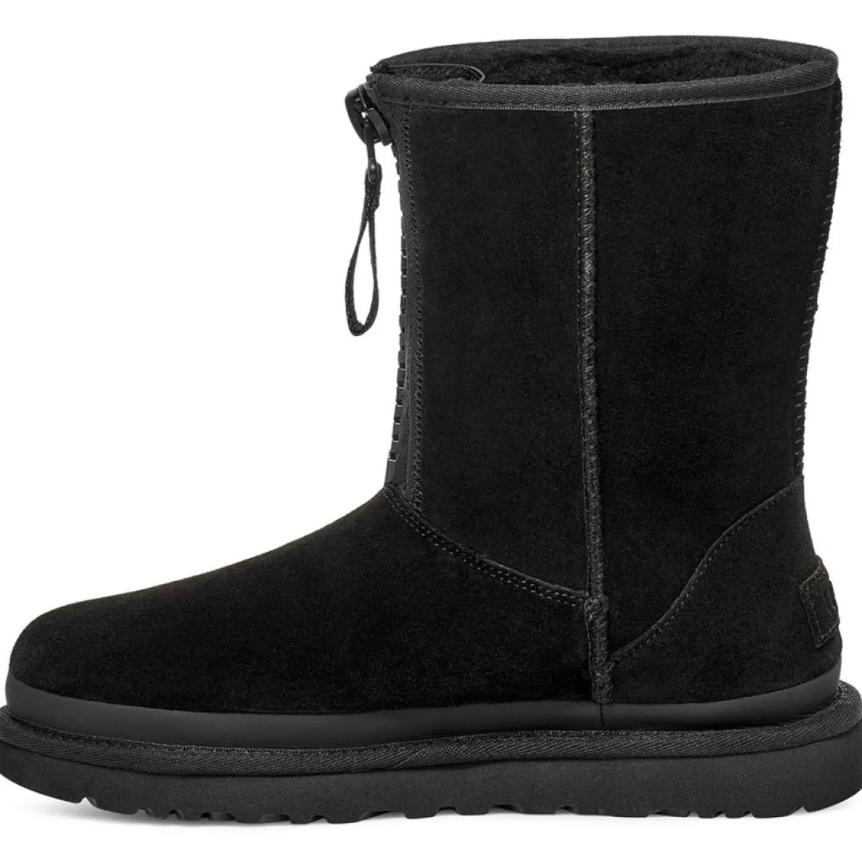 Boots fourrées en Velours de Cuir Classic Short Zipper noires-Ugg Sale