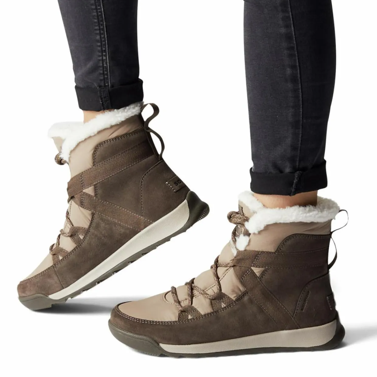 Femme Sorel Bottines^Boots fourrées en Velours de Cuir & Textile imperméables Whitney™ II Flurry marron