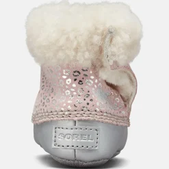 Boots fourrées en Velours de Cuir Caribootie motif léopard rose/argenté-Sorel Best