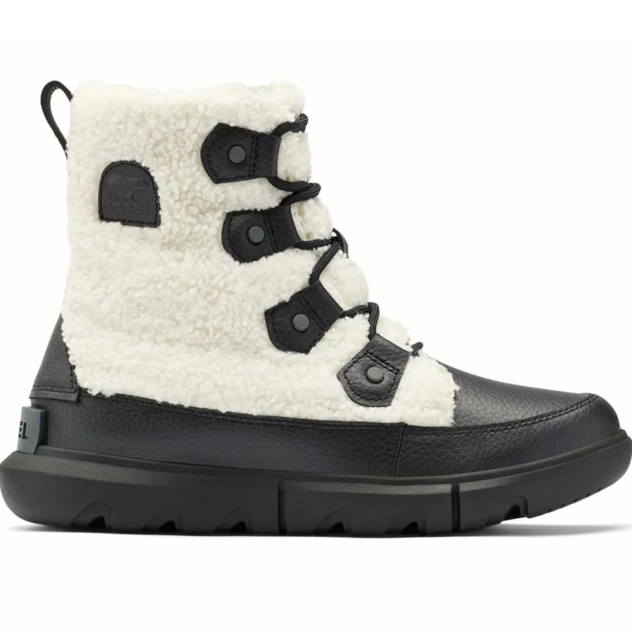Boots fourrées imperméables Explorer™ II Joan Cozy blanc/noir-Sorel Discount