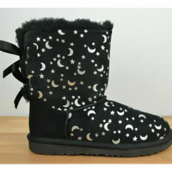 Boots fourrées Laine Bailey BoMoon motif étoiles noir/argenté-Ugg Outlet