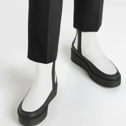 Femme Flattered Bottines^Boots fourrées Laine en Cuir Aria blanches