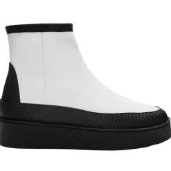 Femme Flattered Bottines^Boots fourrées Laine en Cuir Aria blanches