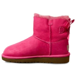 Enfant Ugg Bébé^Boots fourrées Laine en Velours de Cuir Mini Bailey Bow fuchsia