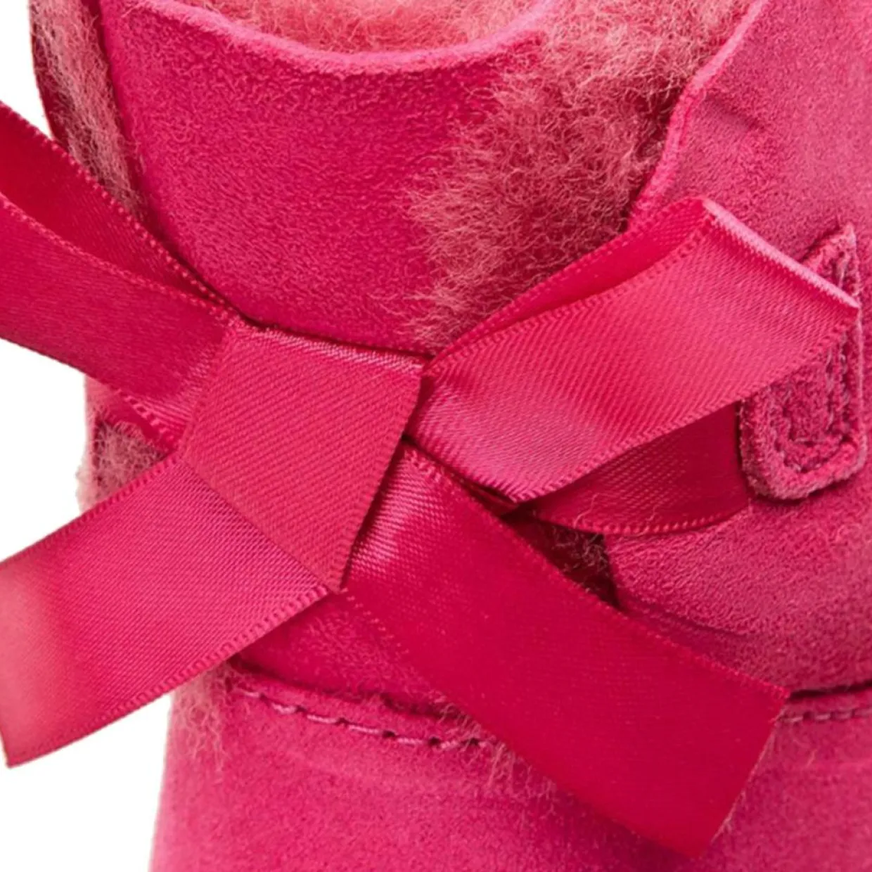 Enfant Ugg Bébé^Boots fourrées Laine en Velours de Cuir Mini Bailey Bow fuchsia