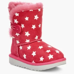 Enfant Ugg Bébé^Boots fourrées Laine en Velours de cuir Bailey Button Starlight roses