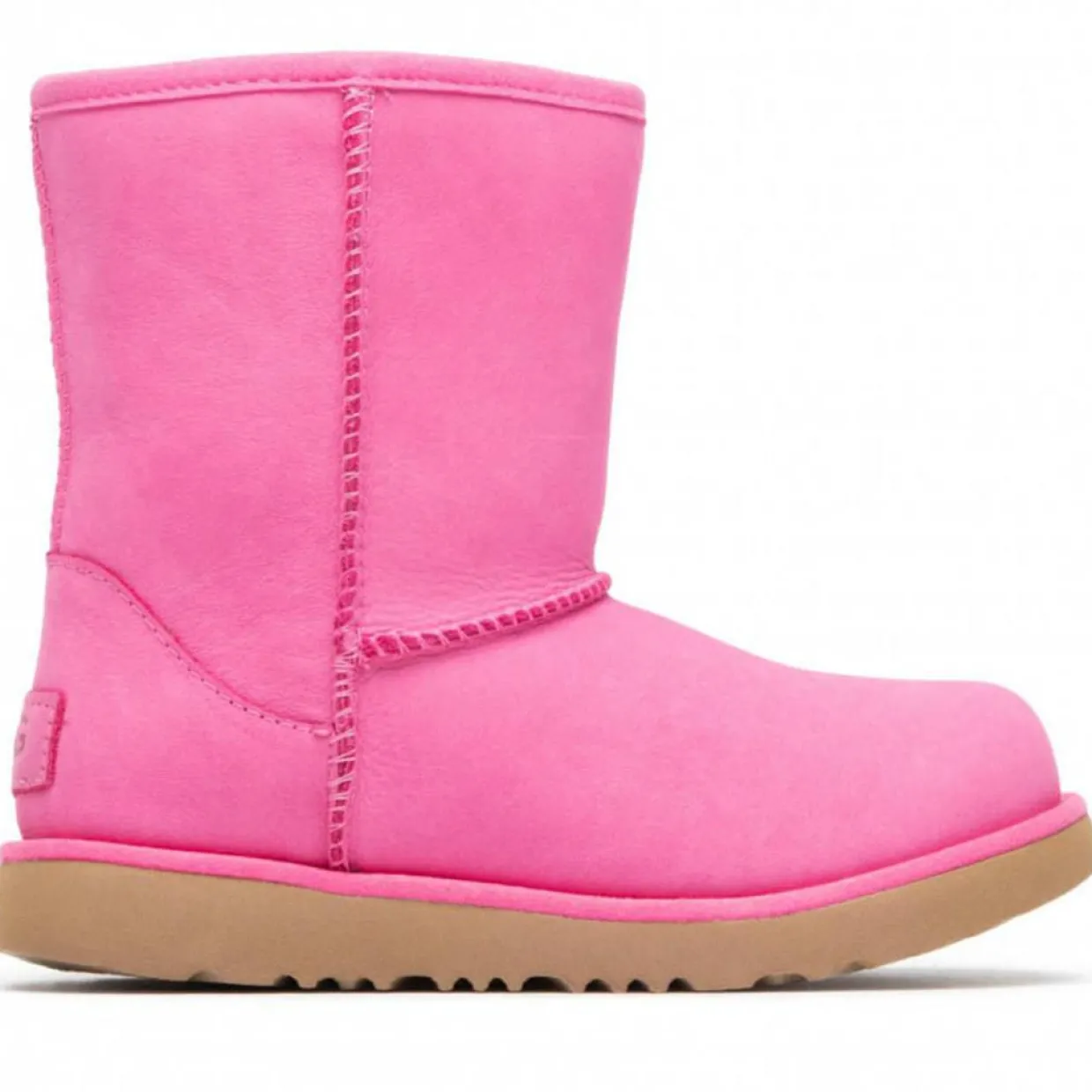 Enfant Ugg Fille^Boots fourrées Laine en Velours de Cuir Classic Weather Short roses