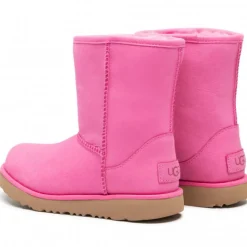 Enfant Ugg Fille^Boots fourrées Laine en Velours de Cuir Classic Weather Short roses