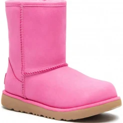Enfant Ugg Fille^Boots fourrées Laine en Velours de Cuir Classic Weather Short roses