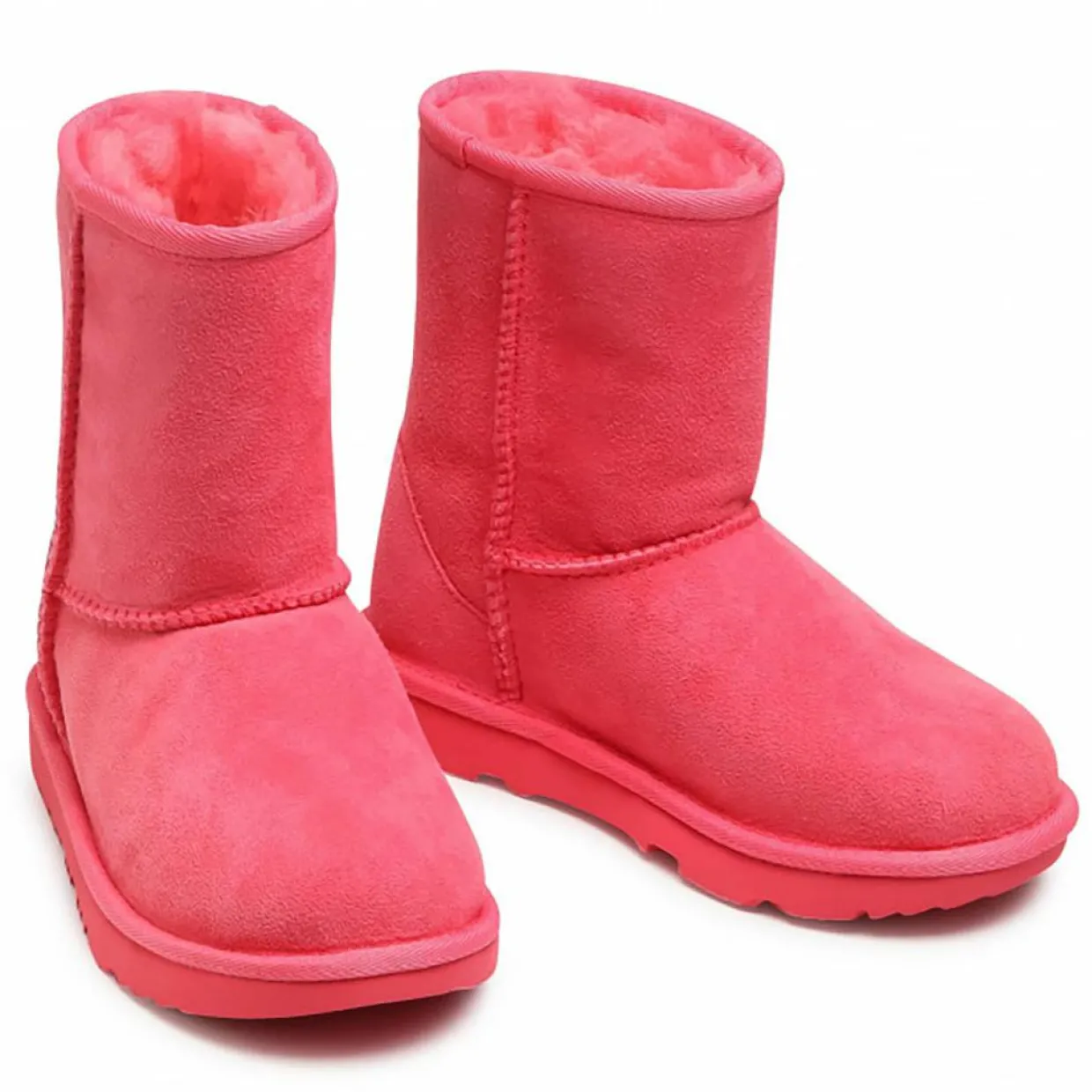 Boots fourrées Laine en Velours de Cuir Classic II roses-Ugg Clearance