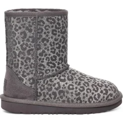 Boots fourrées Laine en Velours de Cuir Classic II Glitter Léopard grises-Ugg Online