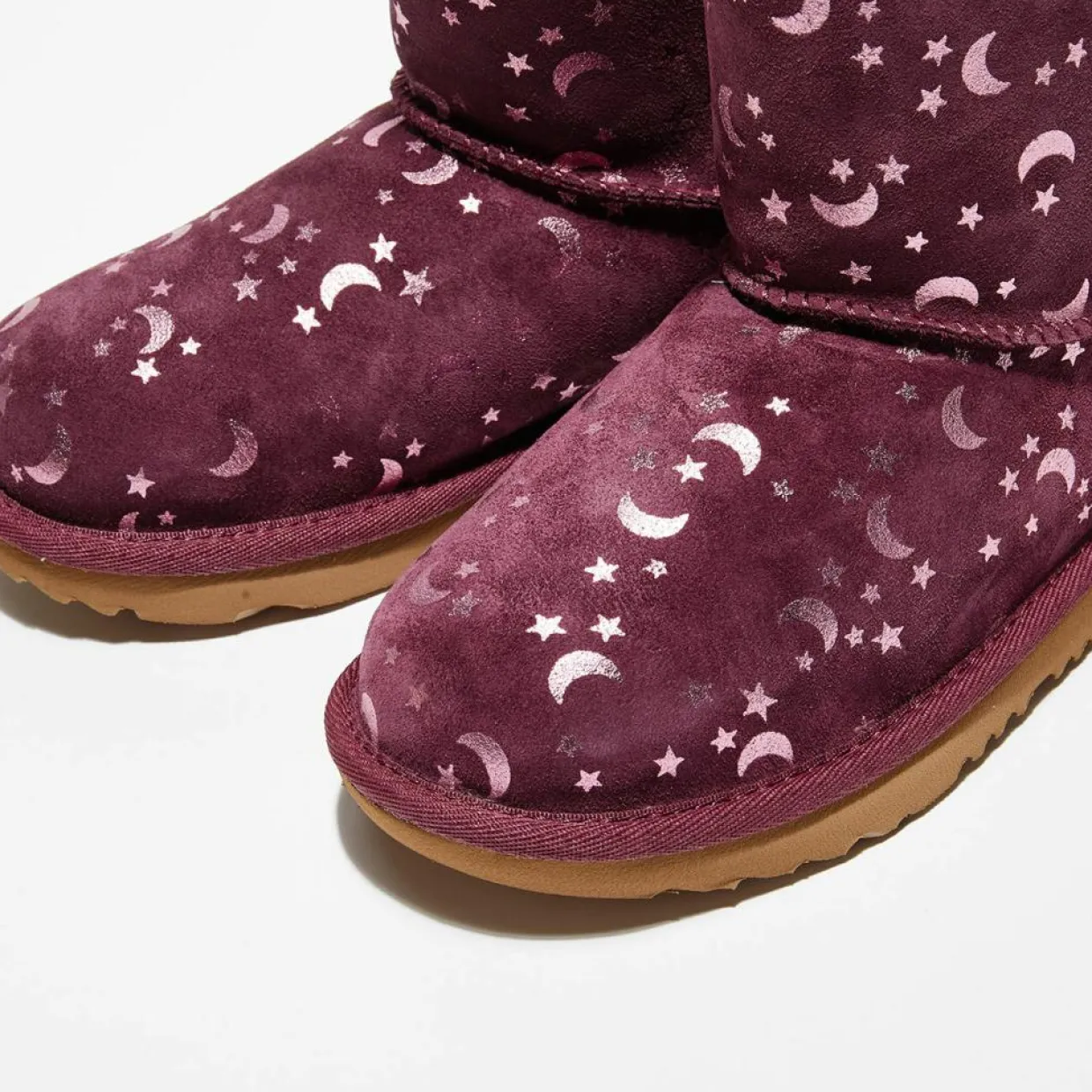 Boots fourrées Laine en Velours de cuir Bailey BoMoon and Stars violettes-Ugg Online