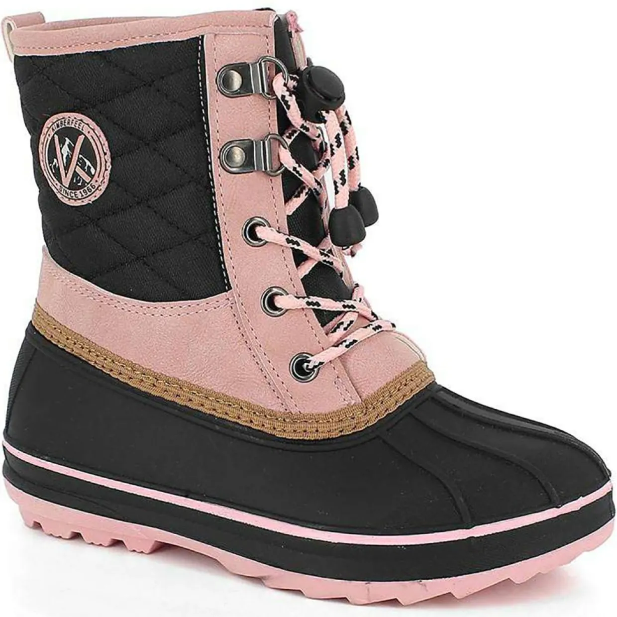 Femme Kimberfeel Bottines^Boots fourrées Noor vieux rose/noir