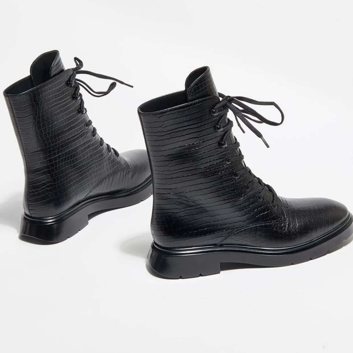 Femme Stuart Weitzman Bottines^Boots McKenzee effet reptile noires
