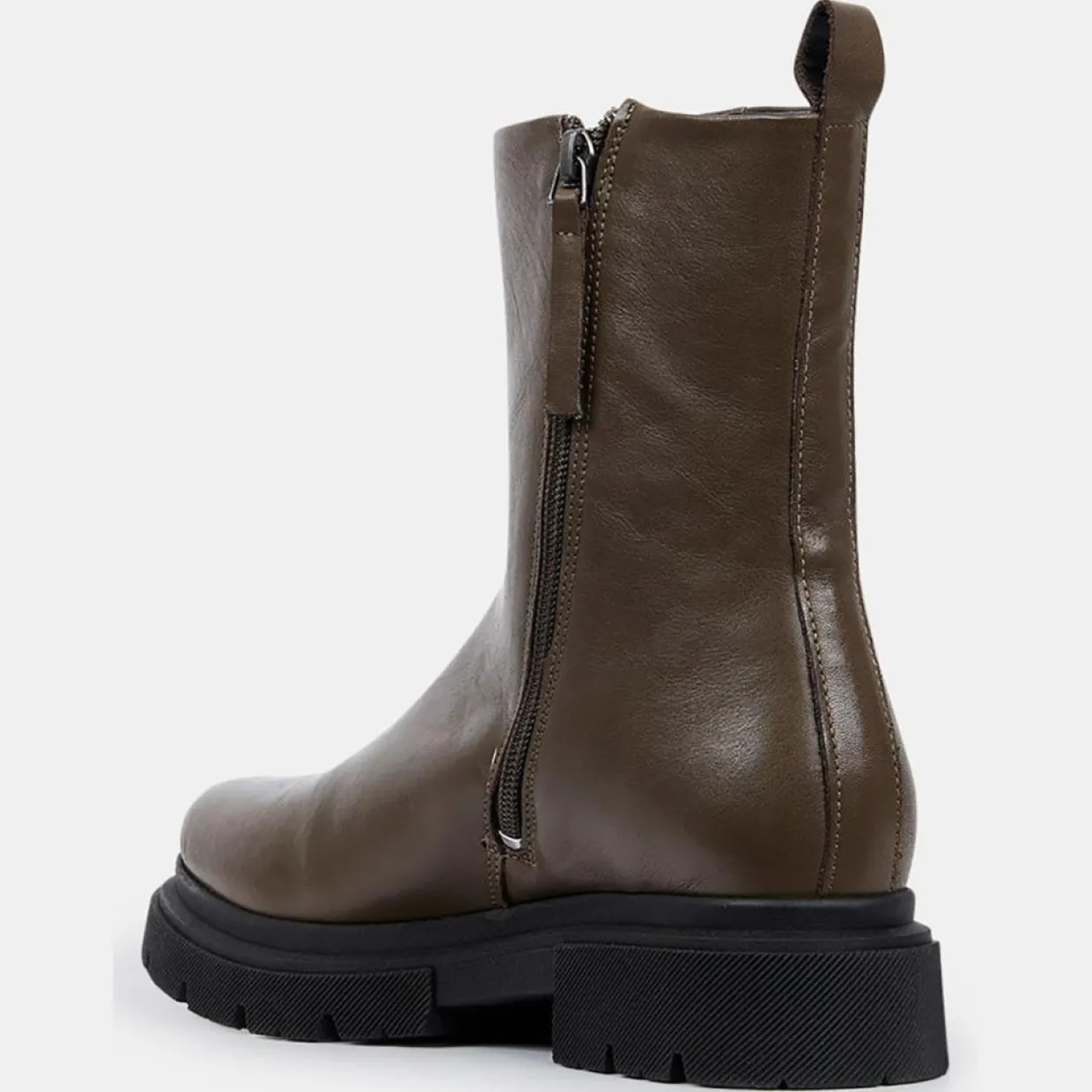 Femme Galeries Lafayette Bottines^Boots Pendra en Cuir lisse vert kaki