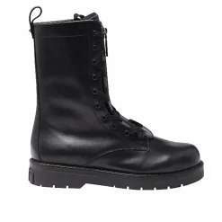 Bottes de combat en cuir noires-Valentino Garavani Outlet