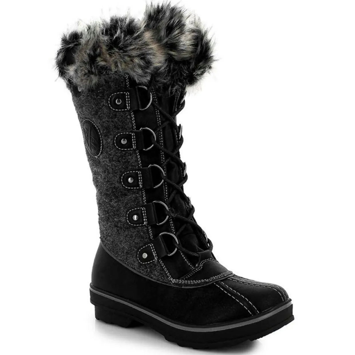 Femme Kimberfeel Bottes^Bottes de neige fourrées Capucine noires