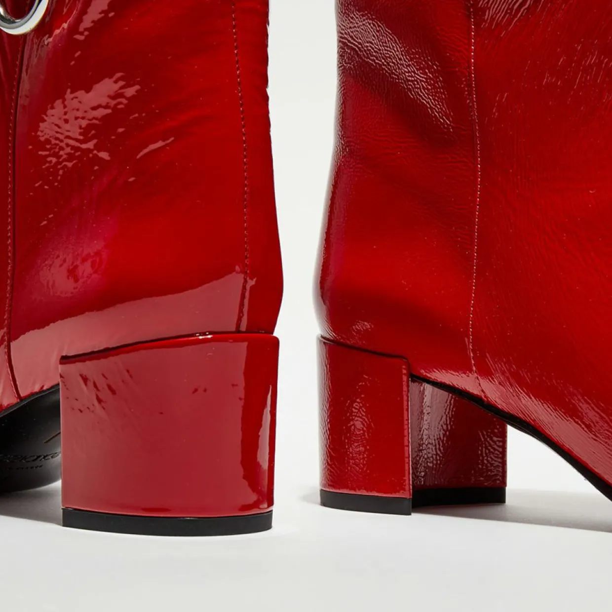 Bottes en Cuir Billi à multiples zips bordeaux - Talon 5 cm-Free Lance Best