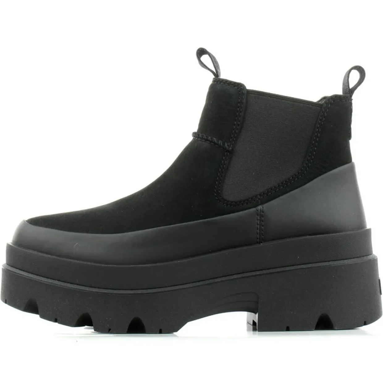 Femme Ugg Bottines^Bottes en Cuir Brisbane Chelsea noires - Talon 6.3 cm