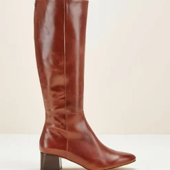 Bottes en Cuir Carlotine Cognac-Cosmoparis