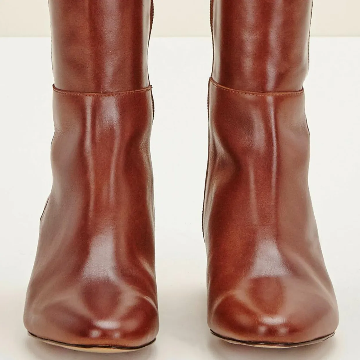 Bottes en Cuir Carlotine Cognac-Cosmoparis