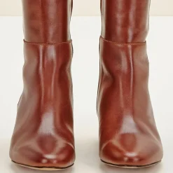 Bottes en Cuir Carlotine Cognac-Cosmoparis