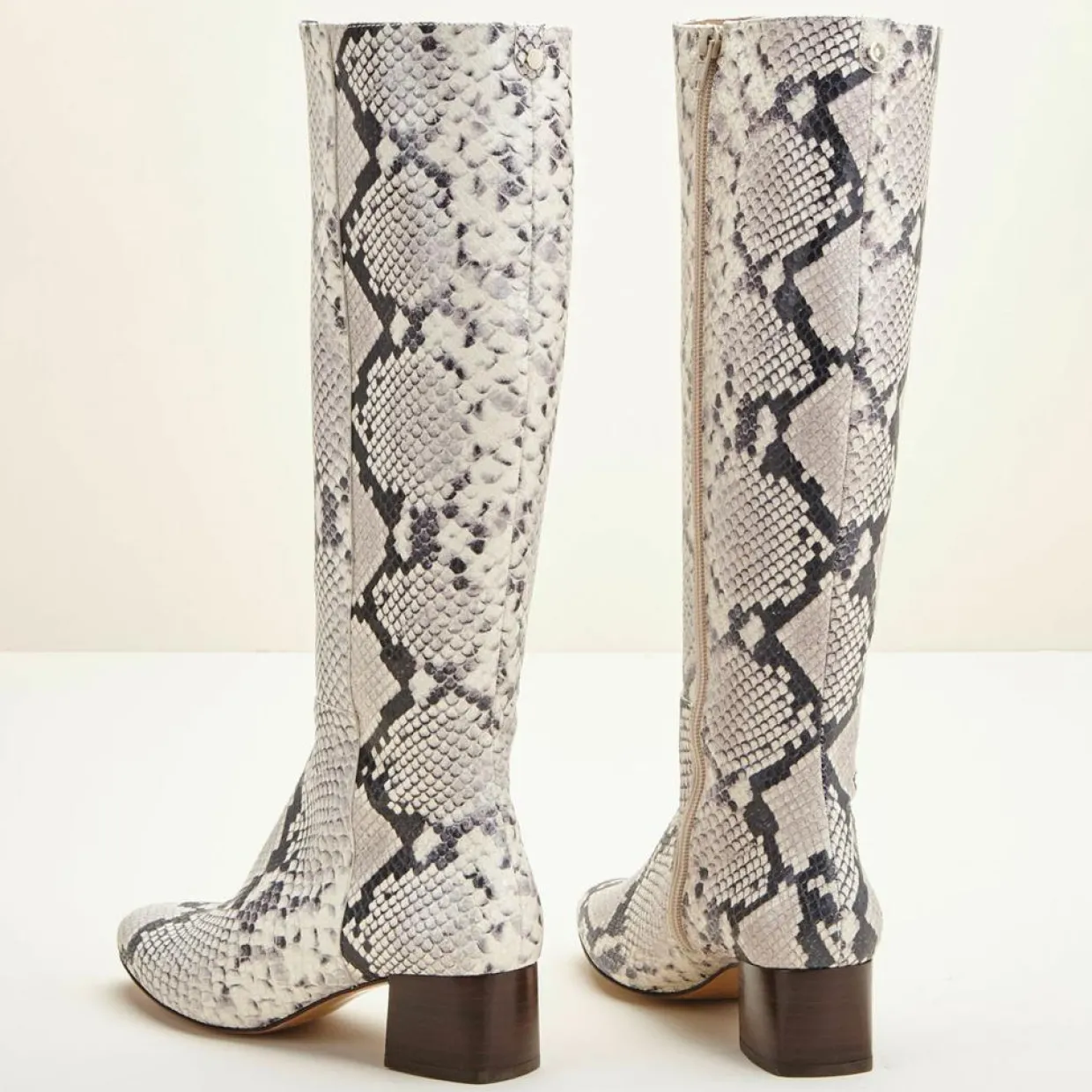 Femme Cosmoparis Bottes^Bottes en Cuir Carlotine façon animal gris/noir