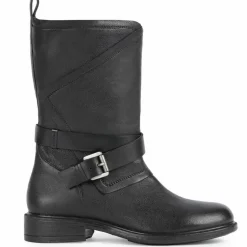 Bottes en Cuir Catria noires-Geox Outlet