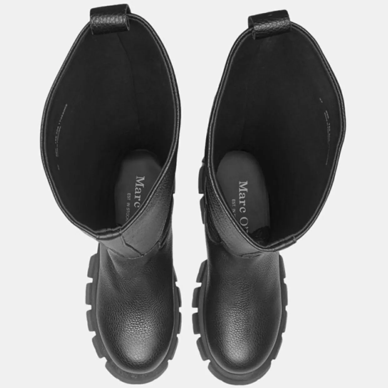 Bottes en Cuir chunky Campagne noires-Marc O'Polo Sale