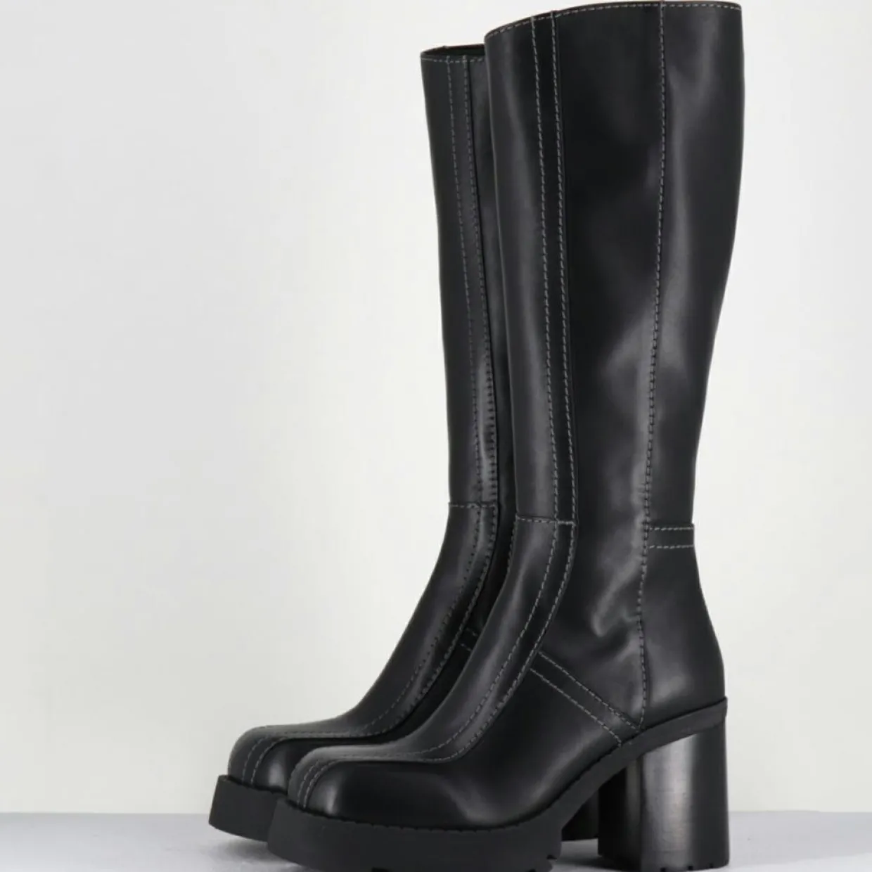 Bottes en Cuir dulce noires - Talon : 9.5cm-E8 By Miista Discount