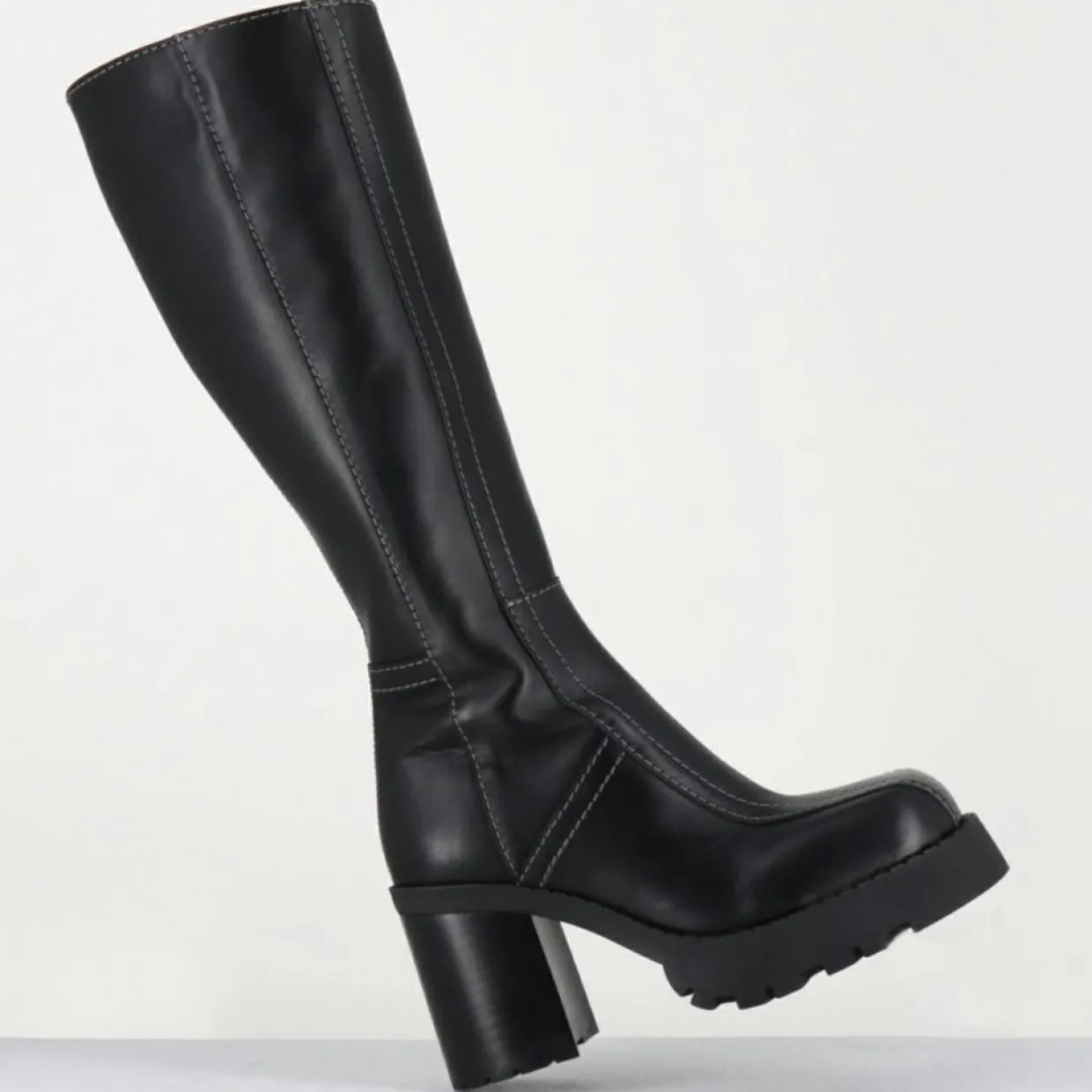 Bottes en Cuir dulce noires - Talon : 9.5cm-E8 By Miista Discount