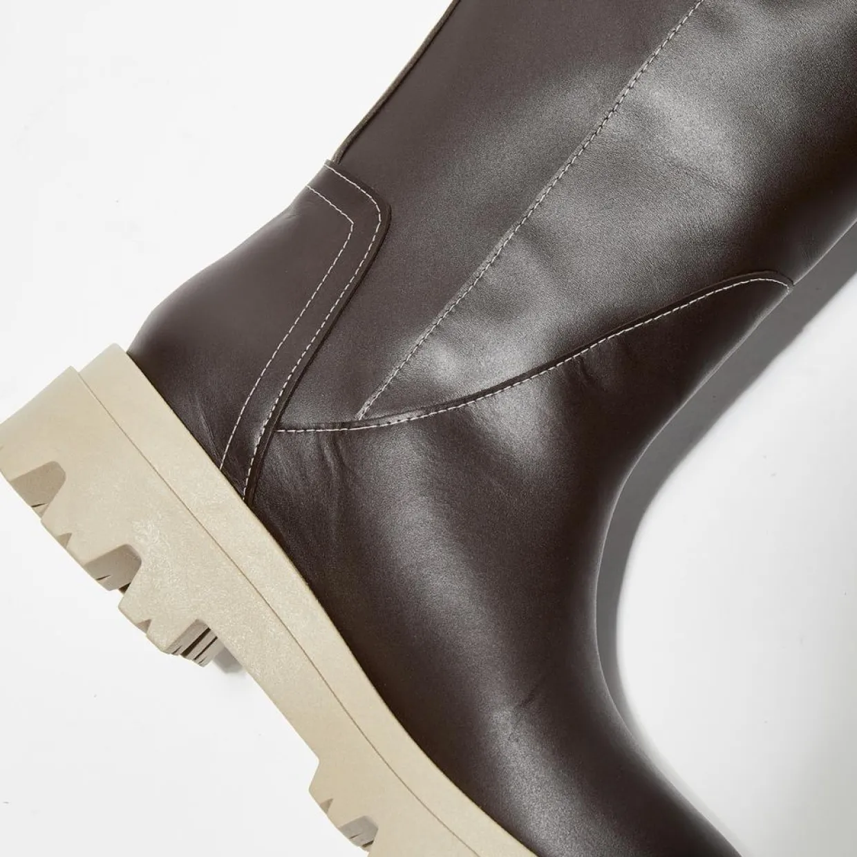 Bottes en Cuir Luna marron foncé-Flattered Sale