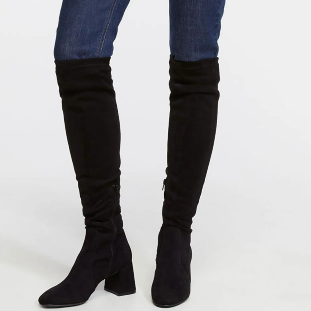 Femme Galeries Lafayette Bottines^Bottes en Cuir stretch noires - Talon 7 cm