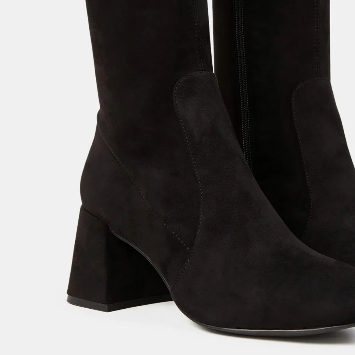 Femme Galeries Lafayette Bottines^Bottes en Cuir stretch noires - Talon 7 cm