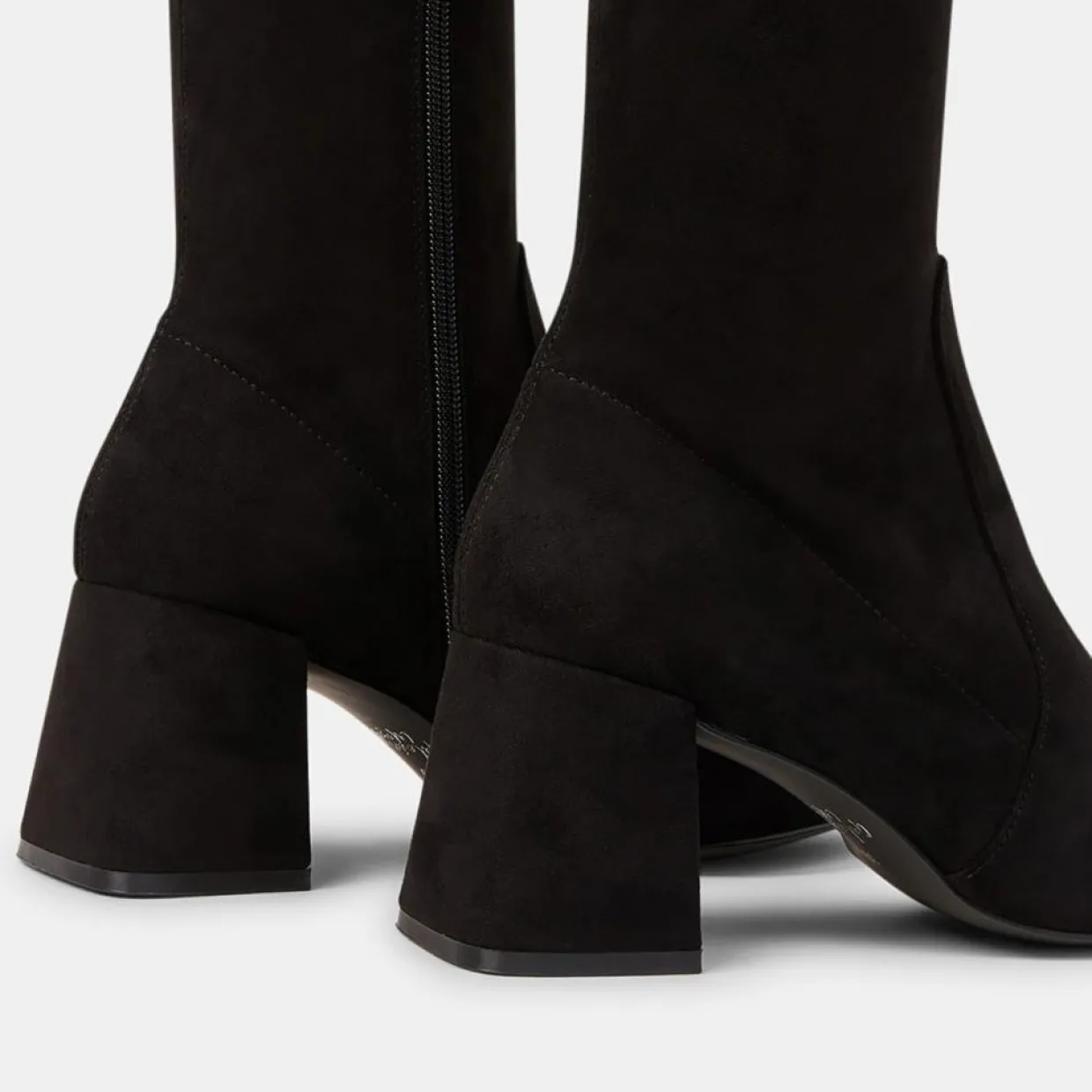 Femme Galeries Lafayette Bottines^Bottes en Cuir stretch noires - Talon 7 cm