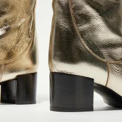 Femme Free Lance Bottes^Bottes en Cuir Tessa champagne - Talon 5 cm